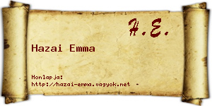 Hazai Emma névjegykártya